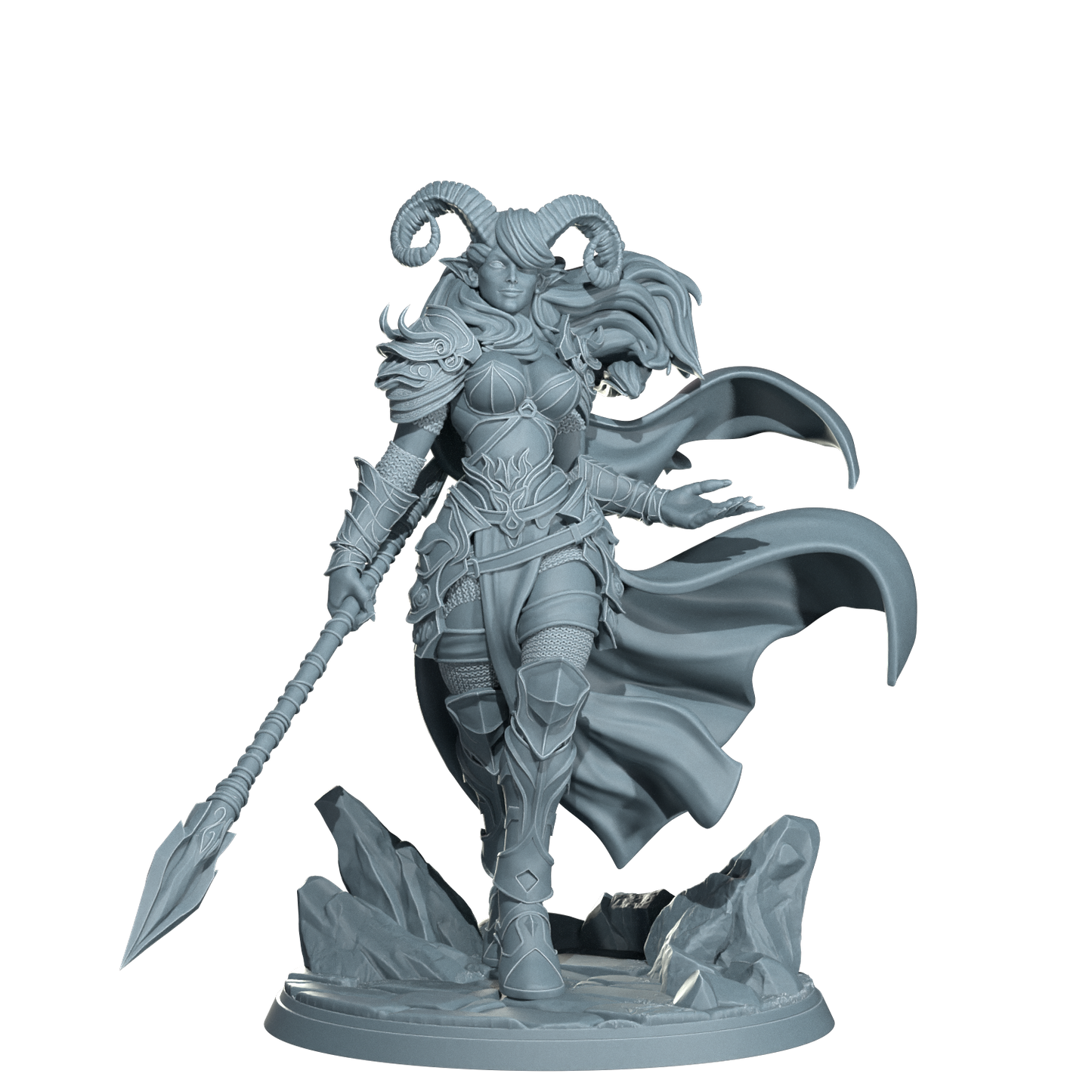 Kaela The Infernal Blade, Tiefling Warrior | Dungeons and Damsels | Cosmondo | 28mm, 32mm, 75mm | Dungeons & Dragons | TTRPG | RPG | Resin