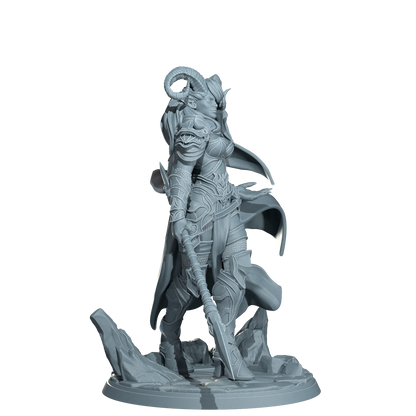 Kaela The Infernal Blade, Tiefling Warrior | Dungeons and Damsels | Cosmondo | 28mm, 32mm, 75mm | Dungeons & Dragons | TTRPG | RPG | Resin