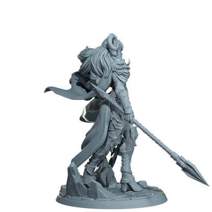 Kaela The Infernal Blade, Tiefling Warrior | Dungeons and Damsels | Cosmondo | 28mm, 32mm, 75mm | Dungeons & Dragons | TTRPG | RPG | Resin