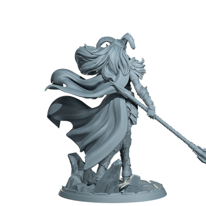 Kaela The Infernal Blade, Tiefling Warrior | Dungeons and Damsels | Cosmondo | 28mm, 32mm, 75mm | Dungeons & Dragons | TTRPG | RPG | Resin