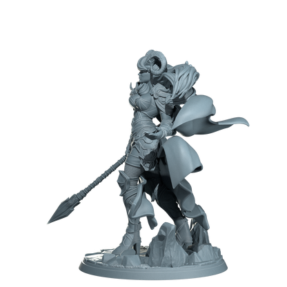 Kaela The Infernal Blade, Tiefling Warrior | Dungeons and Damsels | Cosmondo | 28mm, 32mm, 75mm | Dungeons & Dragons | TTRPG | RPG | Resin