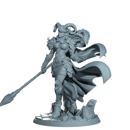 Kaela The Infernal Blade, Tiefling Warrior | Dungeons and Damsels | Cosmondo | 28mm, 32mm, 75mm | Dungeons & Dragons | TTRPG | RPG | Resin