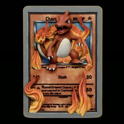 Charmeleon - 3D Printed Pokemon Card Wall Hanger | Fan Art | Pokemon TCG | Resin Model | ABC3D Models