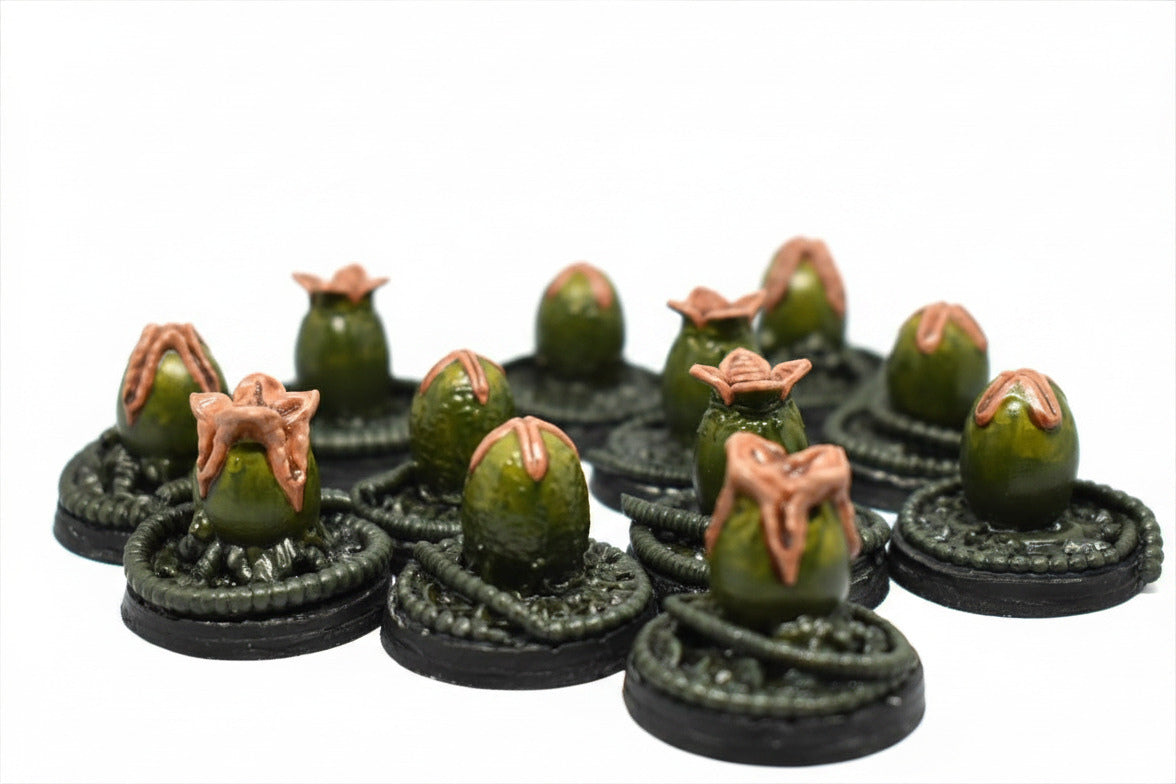 Xenomorph International Egg Miniatures: Set of 5 Papsikels 32mm Models for Alien RPG, Predator & Sci-Fi Gaming
