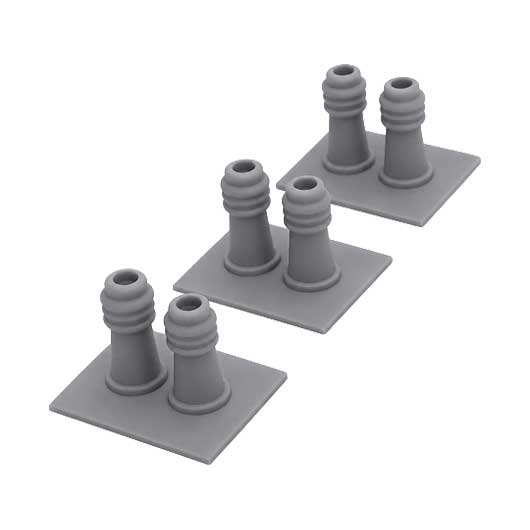 OO Scale Ready to Paint Chimney Pots - Style 1 (3 pack)