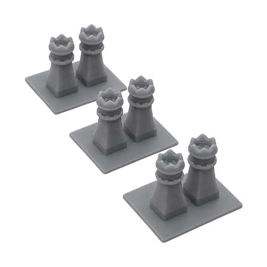 OO Scale Ready to Paint Chimney Pots - Style 1 (3 pack)