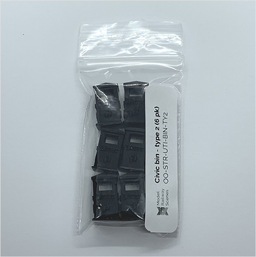 OO Scale | Ready to Paint | Civic Litter Bin - Style 2 (6 pack)