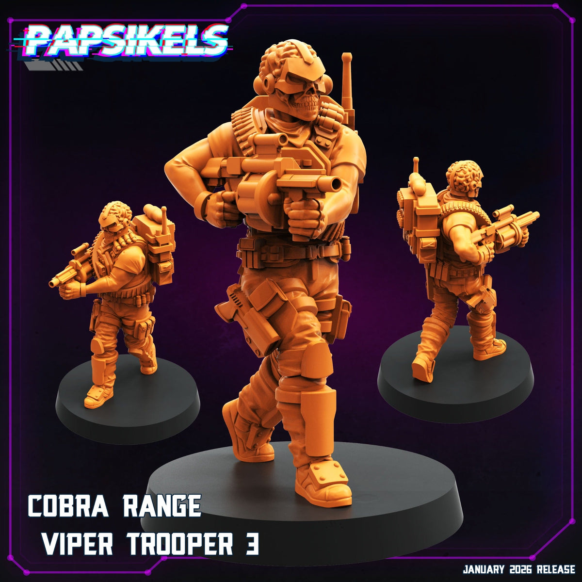 Cobra Range Viper Trooper 3 heavy weapon cyberpunk resin miniature