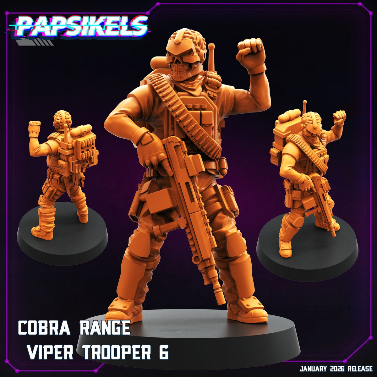 Cobra Range Viper Trooper 6 heavy rifle cyberpunk resin miniature