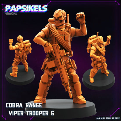 Cobra Range Viper Trooper 6 heavy rifle cyberpunk resin miniature