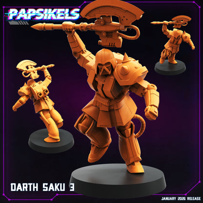 Darth Saku 3 Papsikels armoured sci fi resin miniature wielding a large futuristic axe