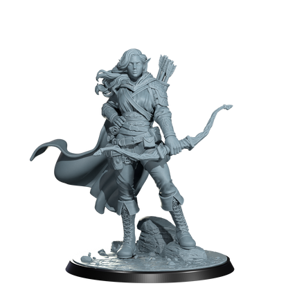 Arannis Windwhisper, Elven Ranger | Dungeons and Damsels | Cosmondo | 28mm, 32mm, 75mm | Dungeons & Dragons | TTRPG | RPG | Resin
