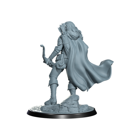 Arannis Windwhisper, Elven Ranger | Dungeons and Damsels | Cosmondo | 28mm, 32mm, 75mm | Dungeons & Dragons | TTRPG | RPG | Resin