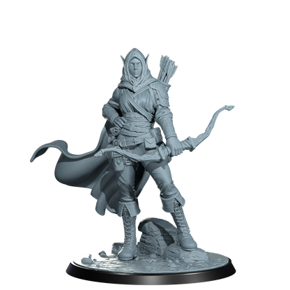 Arannis Windwhisper, Elven Ranger | Dungeons and Damsels | Cosmondo | 28mm, 32mm, 75mm | Dungeons & Dragons | TTRPG | RPG | Resin