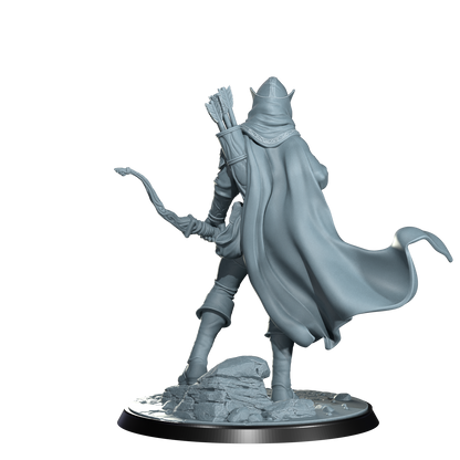 Arannis Windwhisper, Elven Ranger | Dungeons and Damsels | Cosmondo | 28mm, 32mm, 75mm | Dungeons & Dragons | TTRPG | RPG | Resin