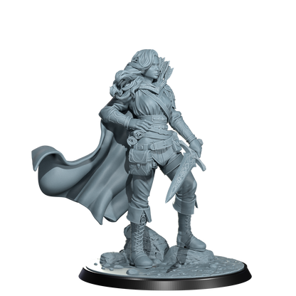 Arannis Windwhisper, Elven Ranger | Dungeons and Damsels | Cosmondo | 28mm, 32mm, 75mm | Dungeons & Dragons | TTRPG | RPG | Resin