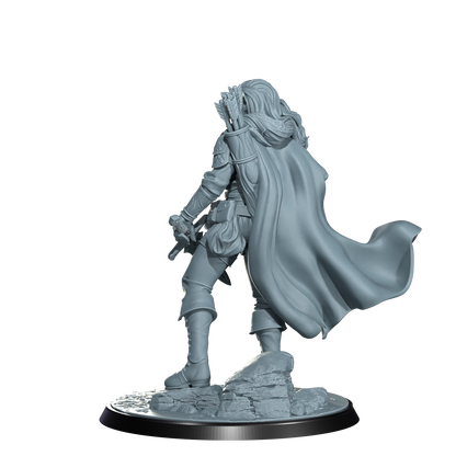 Arannis Windwhisper, Elven Ranger | Dungeons and Damsels | Cosmondo | 28mm, 32mm, 75mm | Dungeons & Dragons | TTRPG | RPG | Resin