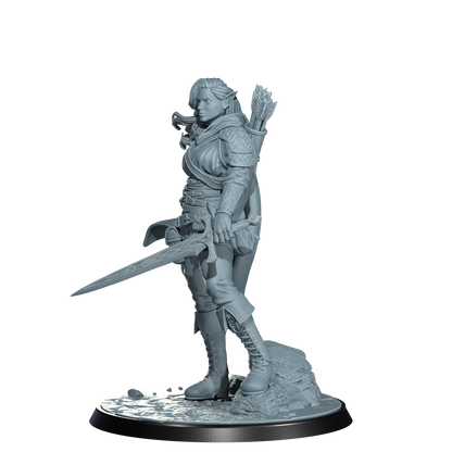 Arannis Windwhisper, Elven Ranger | Dungeons and Damsels | Cosmondo | 28mm, 32mm, 75mm | Dungeons & Dragons | TTRPG | RPG | Resin