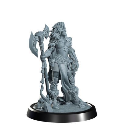 Ignara Flameborn, Fire Genasi Barbarian | Dungeons and Damsels | Cosmondo | 28mm, 32mm, 75mm | Dungeons & Dragons | TTRPG | RPG | Resin
