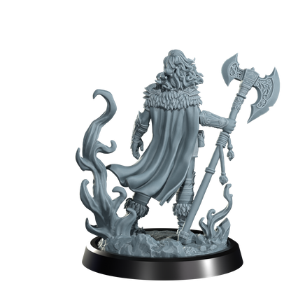 Ignara Flameborn, Fire Genasi Barbarian | Dungeons and Damsels | Cosmondo | 28mm, 32mm, 75mm | Dungeons & Dragons | TTRPG | RPG | Resin