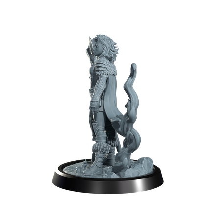 Ignara Flameborn, Fire Genasi Barbarian | Dungeons and Damsels | Cosmondo | 28mm, 32mm, 75mm | Dungeons & Dragons | TTRPG | RPG | Resin