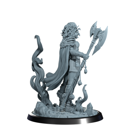 Ignara Flameborn, Fire Genasi Barbarian | Dungeons and Damsels | Cosmondo | 28mm, 32mm, 75mm | Dungeons & Dragons | TTRPG | RPG | Resin