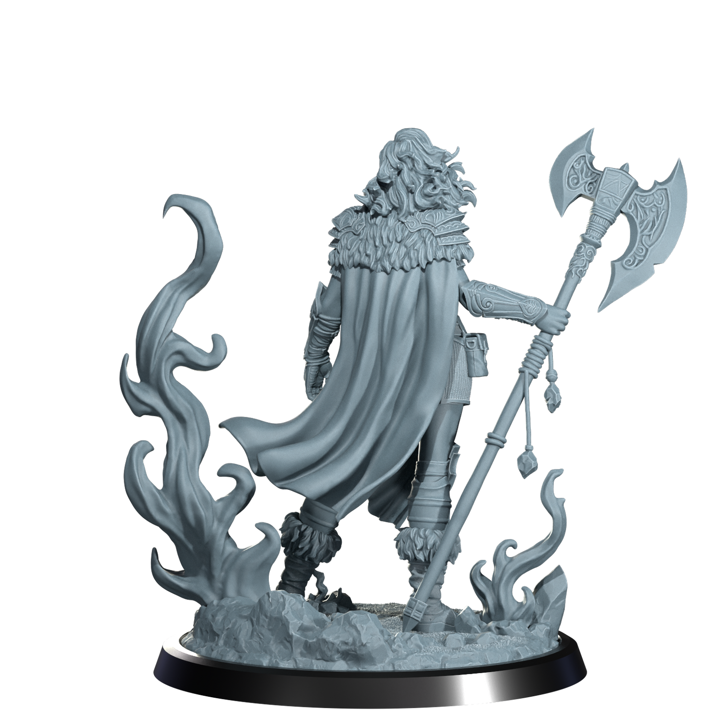 Ignara Flameborn, Fire Genasi Barbarian | Dungeons and Damsels | Cosmondo | 28mm, 32mm, 75mm | Dungeons & Dragons | TTRPG | RPG | Resin