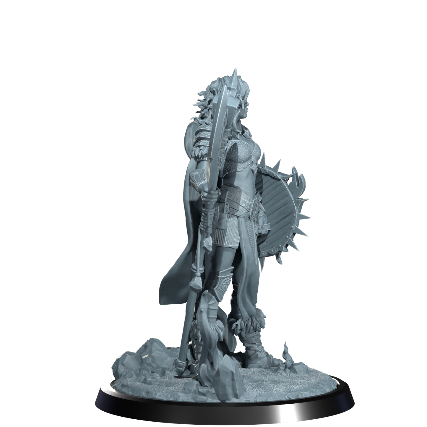Ignara Flameborn, Fire Genasi Barbarian | Dungeons and Damsels | Cosmondo | 28mm, 32mm, 75mm | Dungeons & Dragons | TTRPG | RPG | Resin
