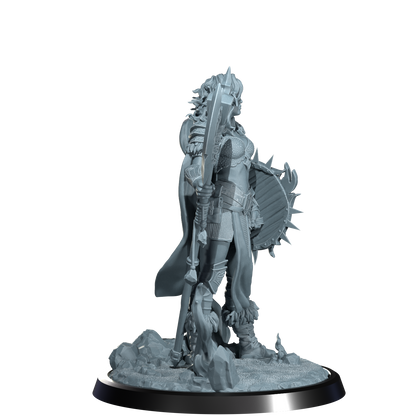 Ignara Flameborn, Fire Genasi Barbarian | Dungeons and Damsels | Cosmondo | 28mm, 32mm, 75mm | Dungeons & Dragons | TTRPG | RPG | Resin