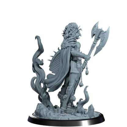 Ignara Flameborn, Fire Genasi Barbarian | Dungeons and Damsels | Cosmondo | 28mm, 32mm, 75mm | Dungeons & Dragons | TTRPG | RPG | Resin