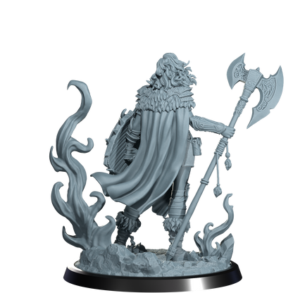 Ignara Flameborn, Fire Genasi Barbarian | Dungeons and Damsels | Cosmondo | 28mm, 32mm, 75mm | Dungeons & Dragons | TTRPG | RPG | Resin