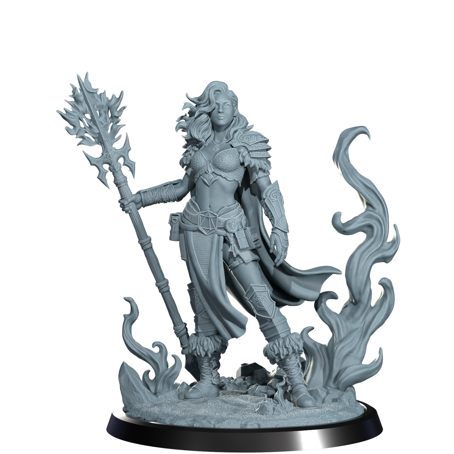 Ignara Flameborn, Fire Genasi Barbarian | Dungeons and Damsels | Cosmondo | 28mm, 32mm, 75mm | Dungeons & Dragons | TTRPG | RPG | Resin