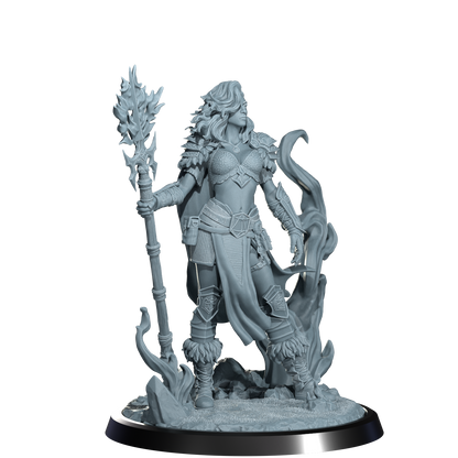 Ignara Flameborn, Fire Genasi Barbarian | Dungeons and Damsels | Cosmondo | 28mm, 32mm, 75mm | Dungeons & Dragons | TTRPG | RPG | Resin