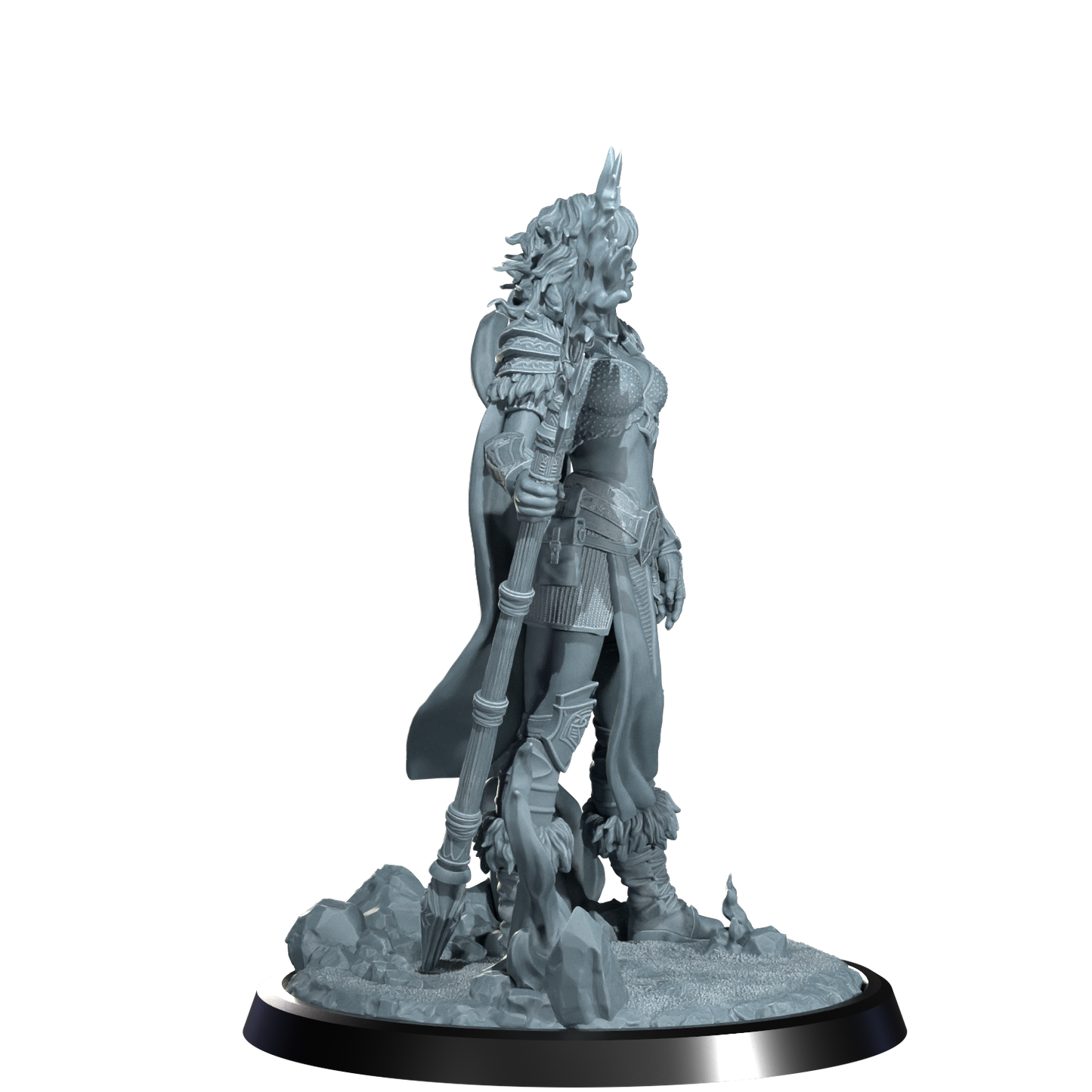 Ignara Flameborn, Fire Genasi Barbarian | Dungeons and Damsels | Cosmondo | 28mm, 32mm, 75mm | Dungeons & Dragons | TTRPG | RPG | Resin