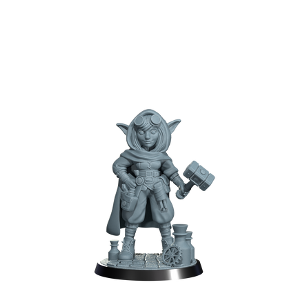 Nimbleton Cogspinner, Gnome Artificer | Dungeons and Damsels | Cosmondo | 28mm, 32mm, 75mm | Dungeons & Dragons | TTRPG | RPG | Resin