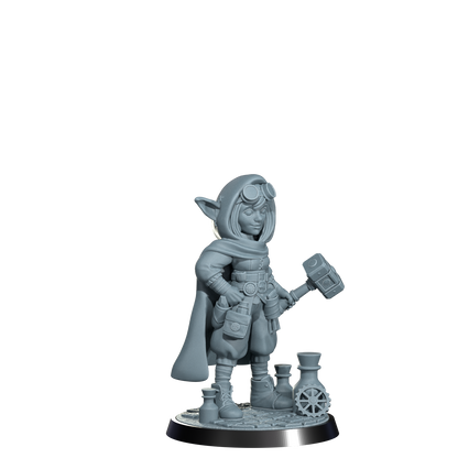 Nimbleton Cogspinner, Gnome Artificer | Dungeons and Damsels | Cosmondo | 28mm, 32mm, 75mm | Dungeons & Dragons | TTRPG | RPG | Resin