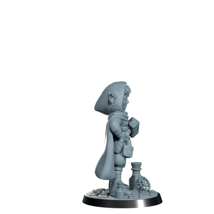 Nimbleton Cogspinner, Gnome Artificer | Dungeons and Damsels | Cosmondo | 28mm, 32mm, 75mm | Dungeons & Dragons | TTRPG | RPG | Resin