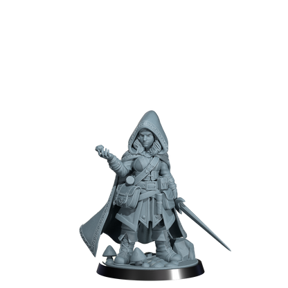 Ryn the Ghostwalker, Halfing Rogue | Dungeons and Damsels | Cosmondo | 28mm, 32mm, 75mm | Dungeons & Dragons | TTRPG | RPG | Resin