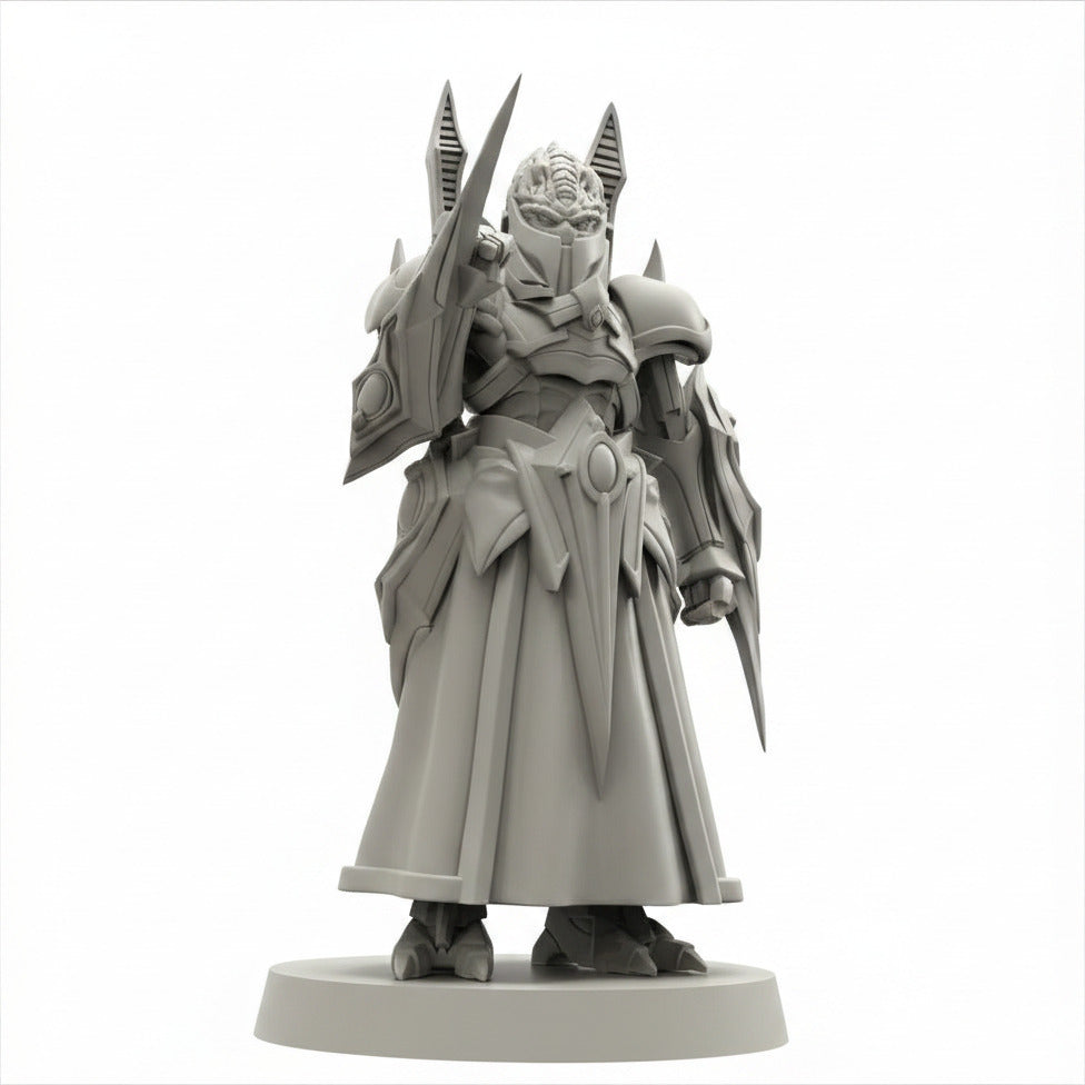 High Lord First Ascendant sci-fi alien commander resin miniature by Papsikels on white background