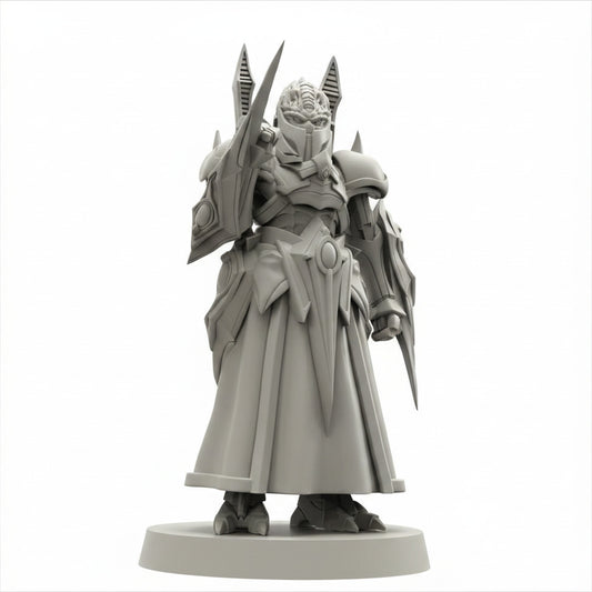 High Lord First Ascendant sci-fi alien commander resin miniature by Papsikels on white background