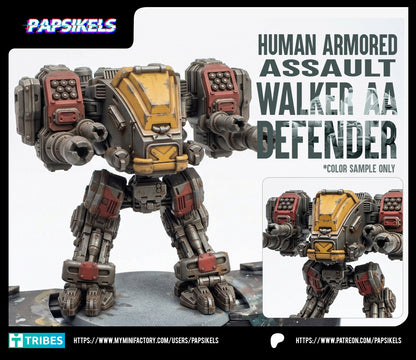 Papsikels Human Armored Assault Walker AA Defender painted colour sample promotional image