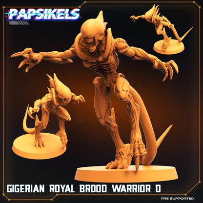 Xenomorph Gigerian Royal Brood Warrior Squad - 32mm Sci-Fi Miniatures for Tabletop RPG & Wargaming
