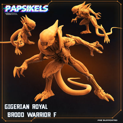 Xenomorph Gigerian Royal Brood Warrior Squad - 32mm Sci-Fi Miniatures for Tabletop RPG & Wargaming