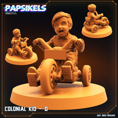 Sci-Fi Colonial Kids 32mm Miniatures for Tabletop RPGs - Alien vs. Human Marines Figures