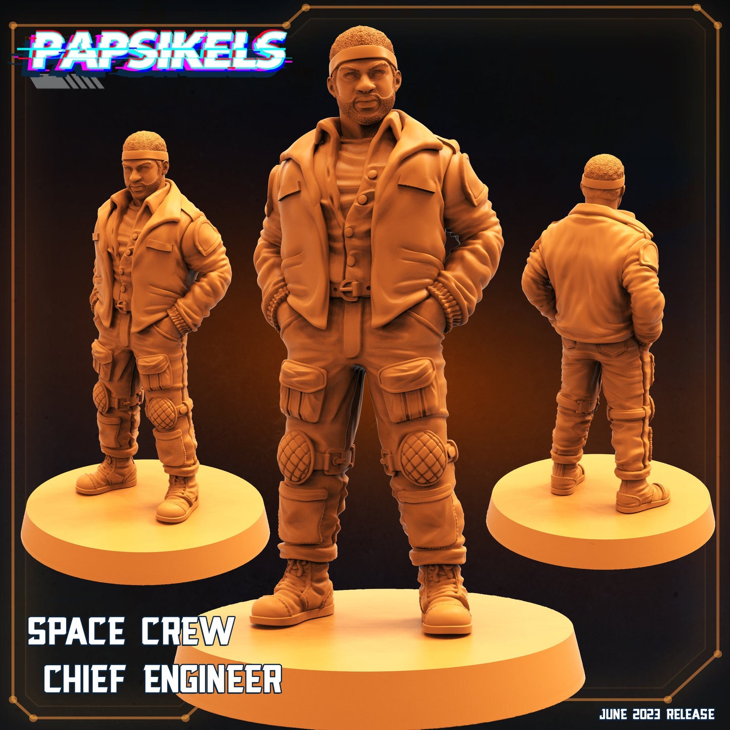 Sci-Fi Alien Nostromo Miniature: 32mm Space Crew Chief Engineer for Tabletop Gaming, RPG, and Collectors