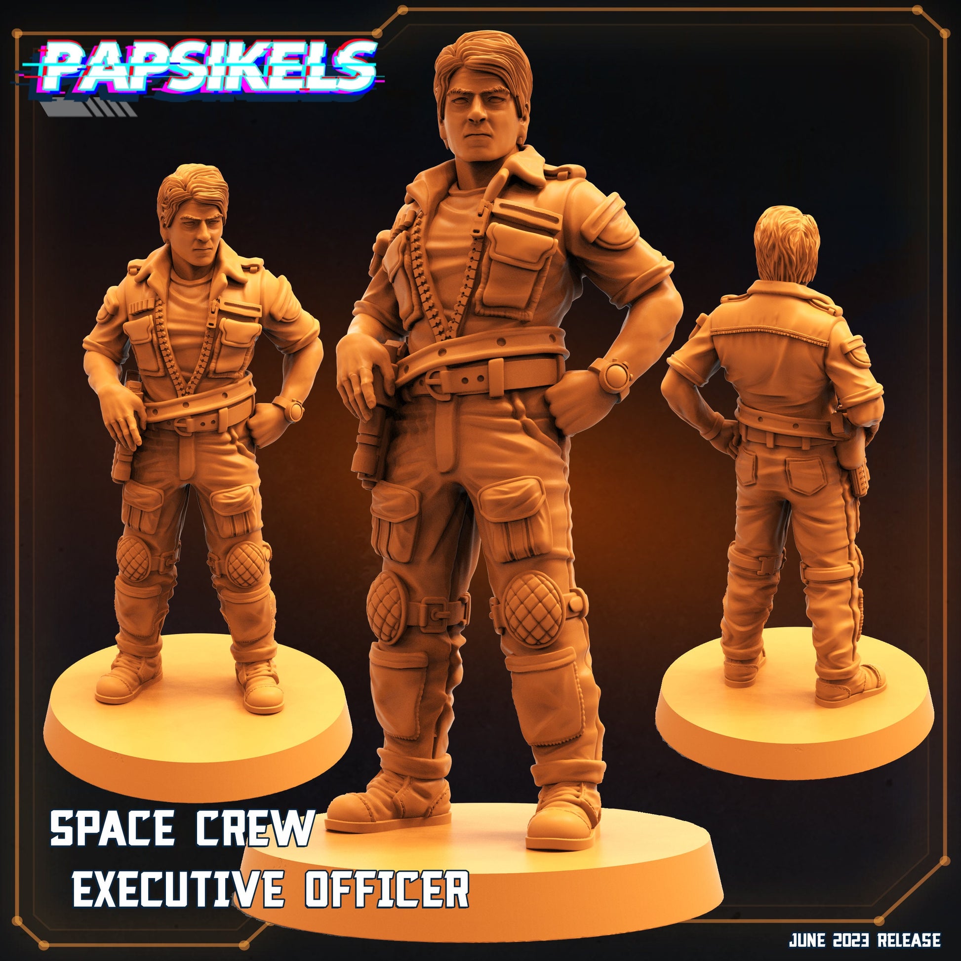 Space Crew Executive Officer Nostromo Miniature: Aliens vs Humans 32mm Tabletop RPG Figurine by Papsikels