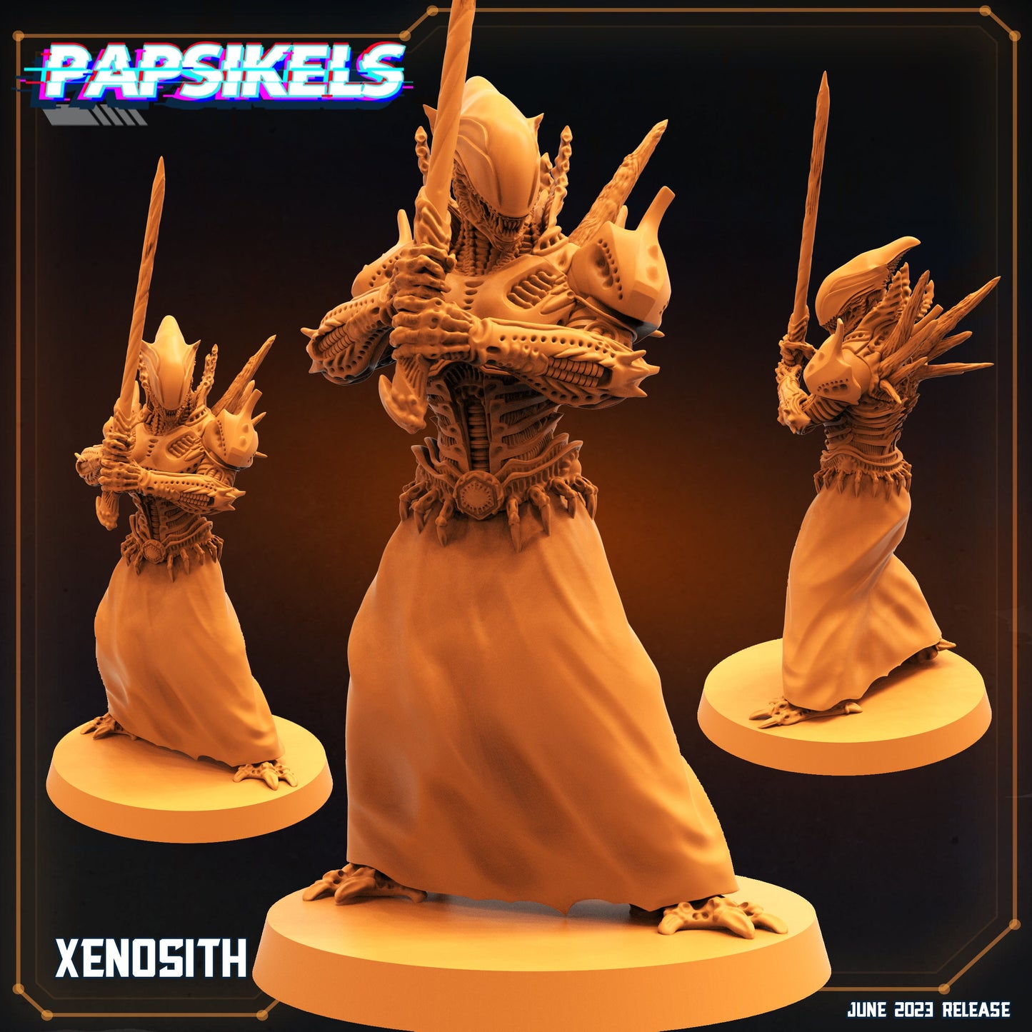Xeno Sith Alien vs Human 32mm Miniature for Sci-Fi RPG, TTRPG, Colonial Marine Tabletop Gaming
