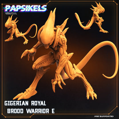 Xenomorph Gigerian Royal Brood Warrior Squad - 32mm Sci-Fi Miniatures for Tabletop RPG & Wargaming