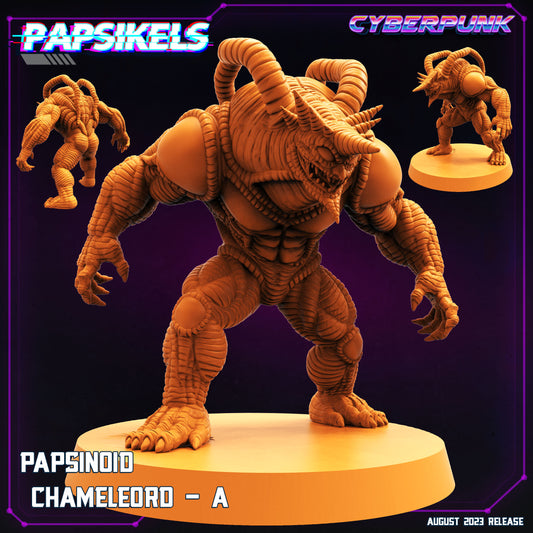 Cyberpunk Chameleords Miniature: Guyver-Inspired Zoanoid Figure for RPG, Tabletop Games & Anime Fans