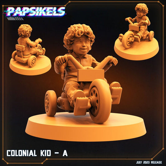 Sci-Fi Colonial Kids 32mm Miniatures for Tabletop RPGs - Alien vs. Human Marines Figures